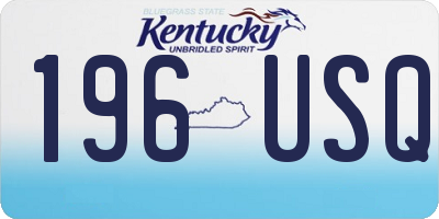 KY license plate 196USQ