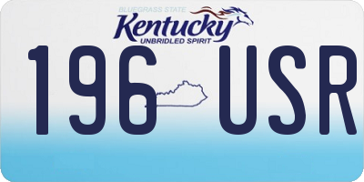 KY license plate 196USR