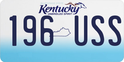 KY license plate 196USS