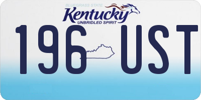 KY license plate 196UST