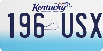 KY license plate 196USX