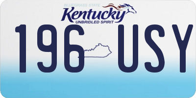 KY license plate 196USY