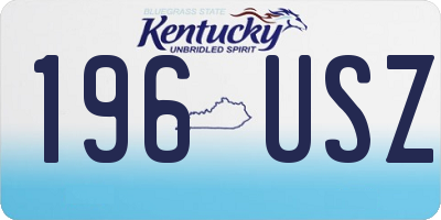 KY license plate 196USZ