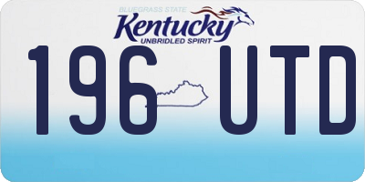 KY license plate 196UTD
