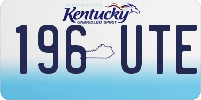 KY license plate 196UTE