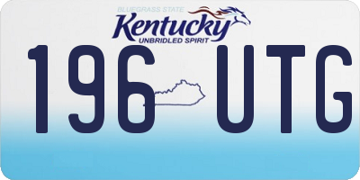 KY license plate 196UTG