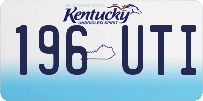 KY license plate 196UTI