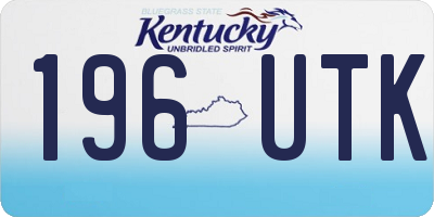 KY license plate 196UTK