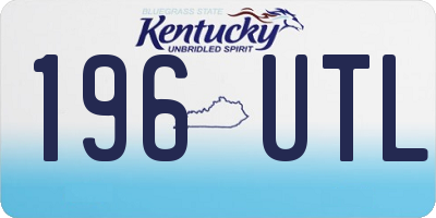 KY license plate 196UTL