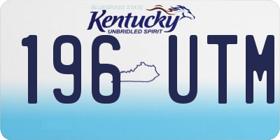 KY license plate 196UTM