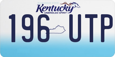 KY license plate 196UTP