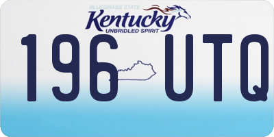 KY license plate 196UTQ