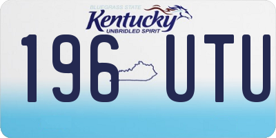 KY license plate 196UTU