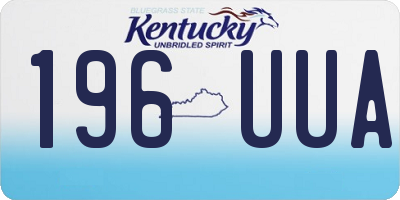 KY license plate 196UUA