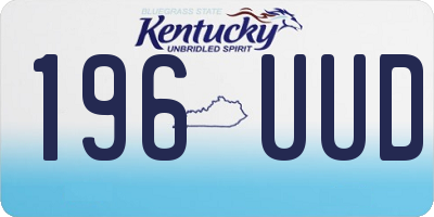 KY license plate 196UUD