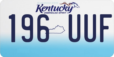 KY license plate 196UUF