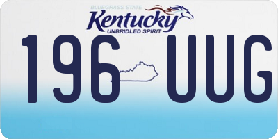 KY license plate 196UUG