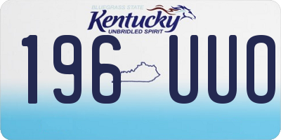 KY license plate 196UUO