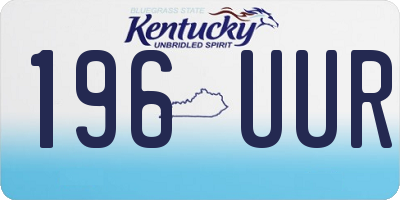 KY license plate 196UUR
