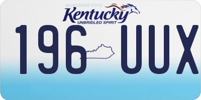 KY license plate 196UUX