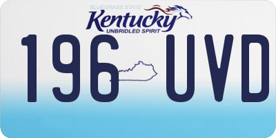 KY license plate 196UVD