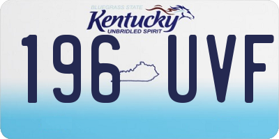KY license plate 196UVF
