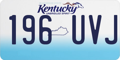 KY license plate 196UVJ