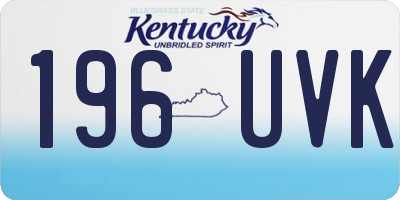 KY license plate 196UVK