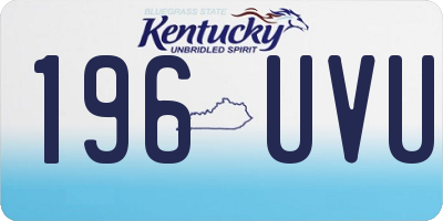 KY license plate 196UVU