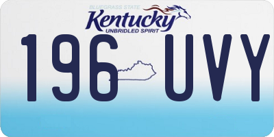 KY license plate 196UVY