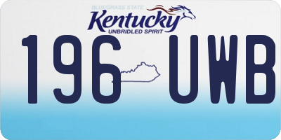 KY license plate 196UWB