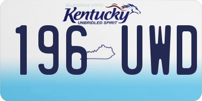 KY license plate 196UWD