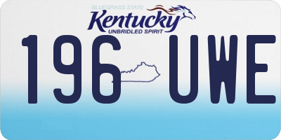 KY license plate 196UWE
