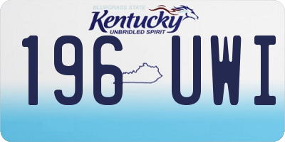 KY license plate 196UWI