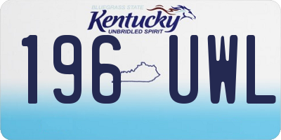 KY license plate 196UWL