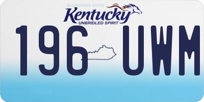 KY license plate 196UWM