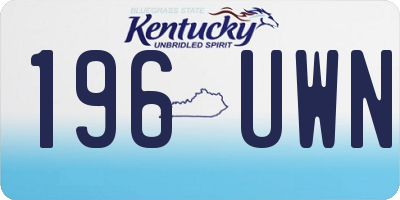 KY license plate 196UWN