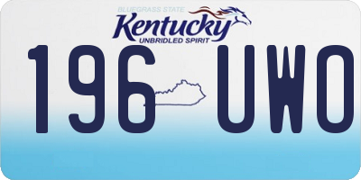 KY license plate 196UWO