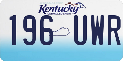KY license plate 196UWR