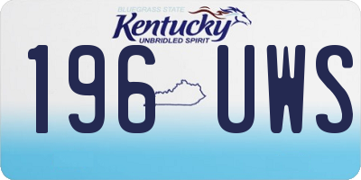 KY license plate 196UWS