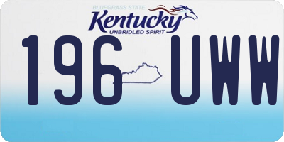 KY license plate 196UWW