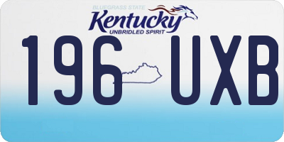 KY license plate 196UXB