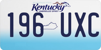KY license plate 196UXC