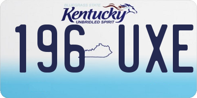 KY license plate 196UXE