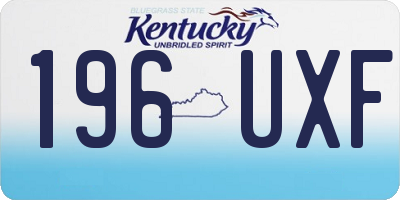 KY license plate 196UXF