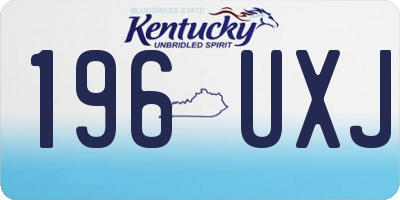 KY license plate 196UXJ