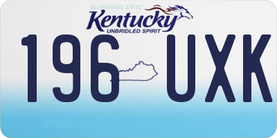 KY license plate 196UXK
