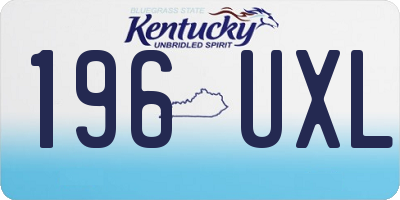 KY license plate 196UXL