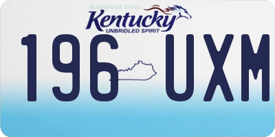 KY license plate 196UXM