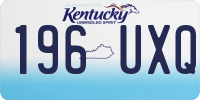 KY license plate 196UXQ